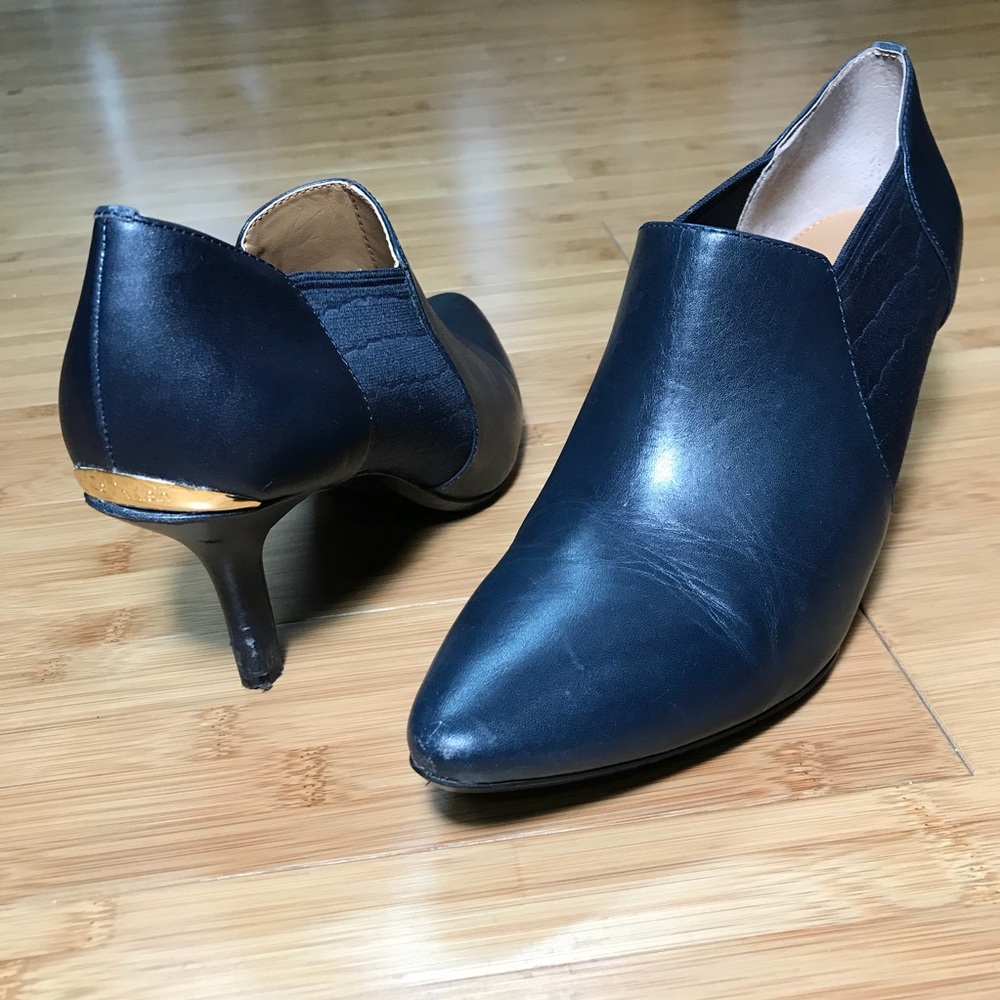 CALVIN KLEIN Navy Blue Heeled Booties